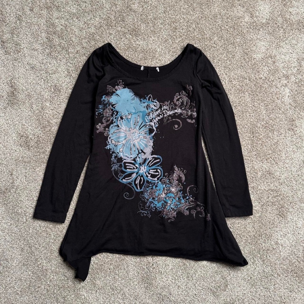 BLACK Y2K "BELIEVE IN YOUR DREAMS" LONG SLEEVE